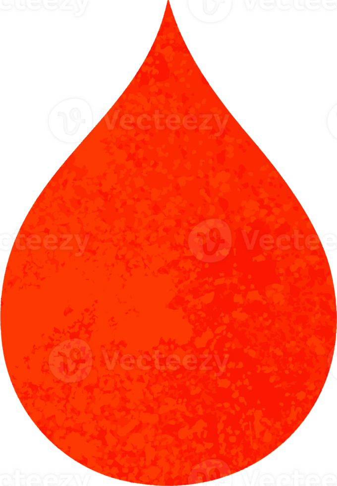 quirky retro illustration style cartoon blood drop png
