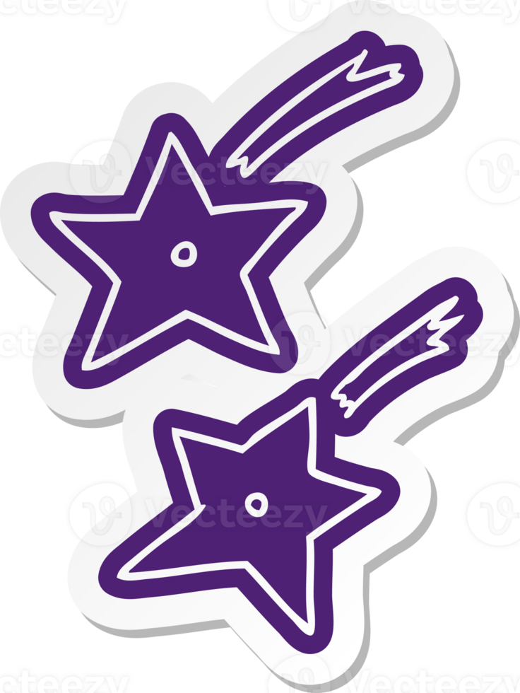 cartoon sticker of ninja throwing stars png