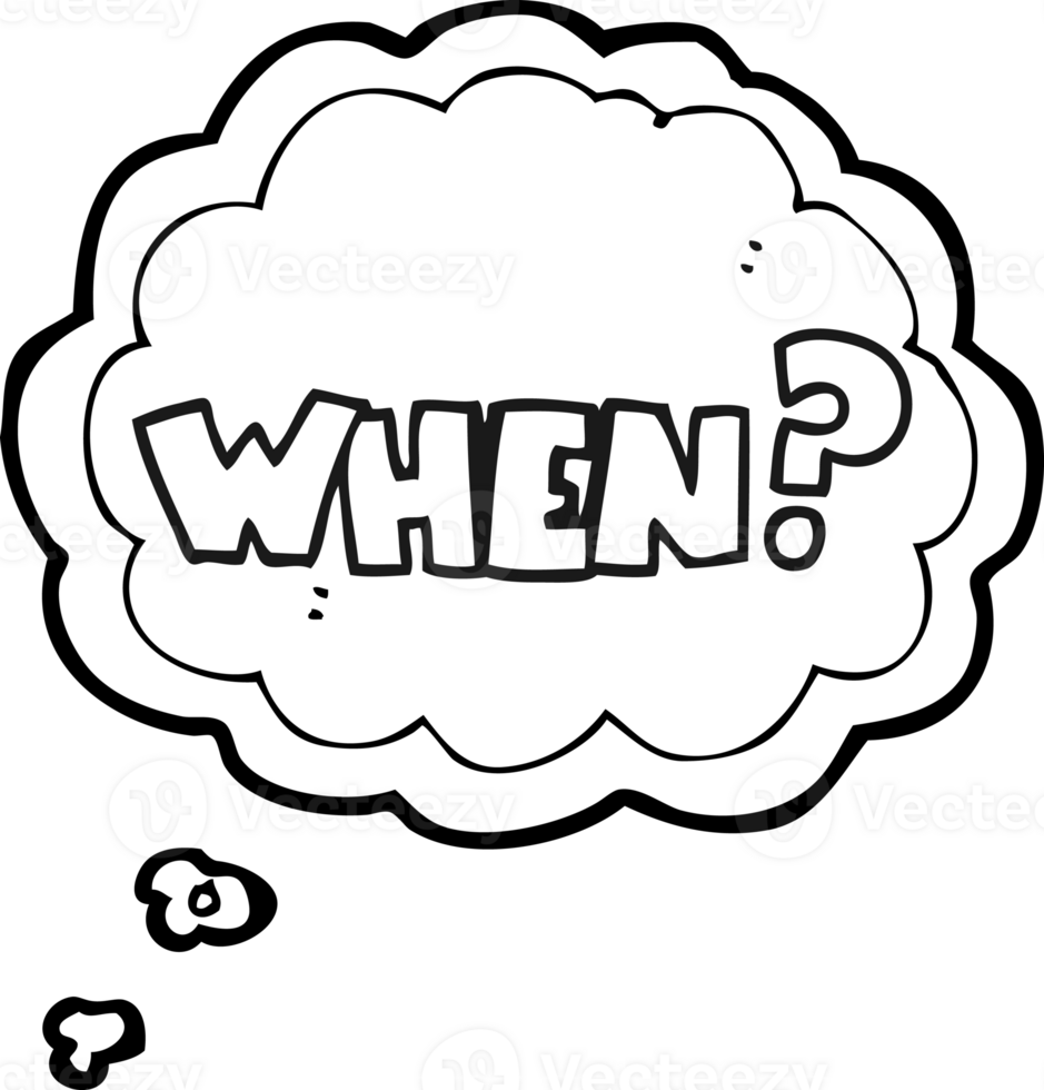 black and white cartoon when word png