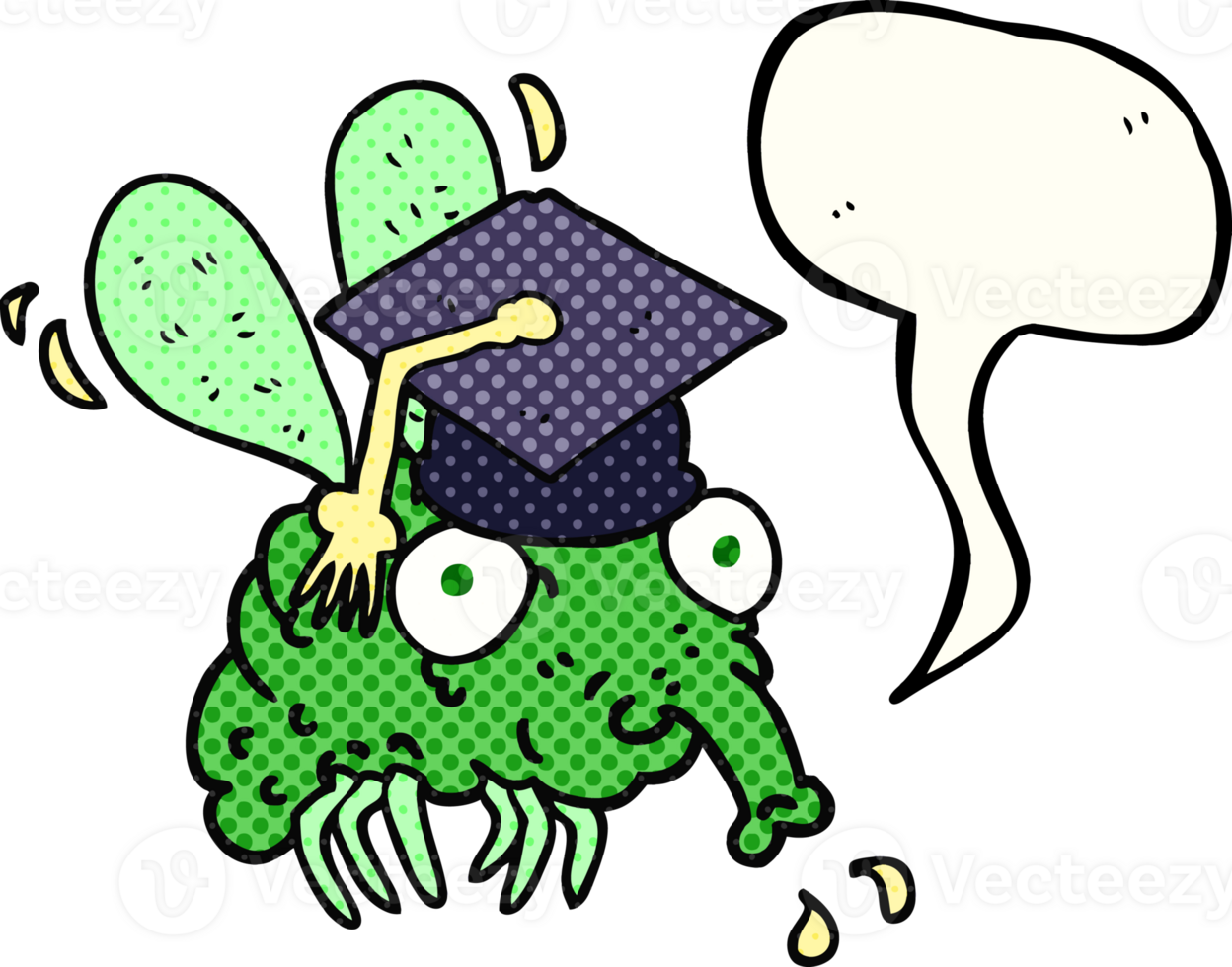 comic book speech bubble cartoon fly graduate png