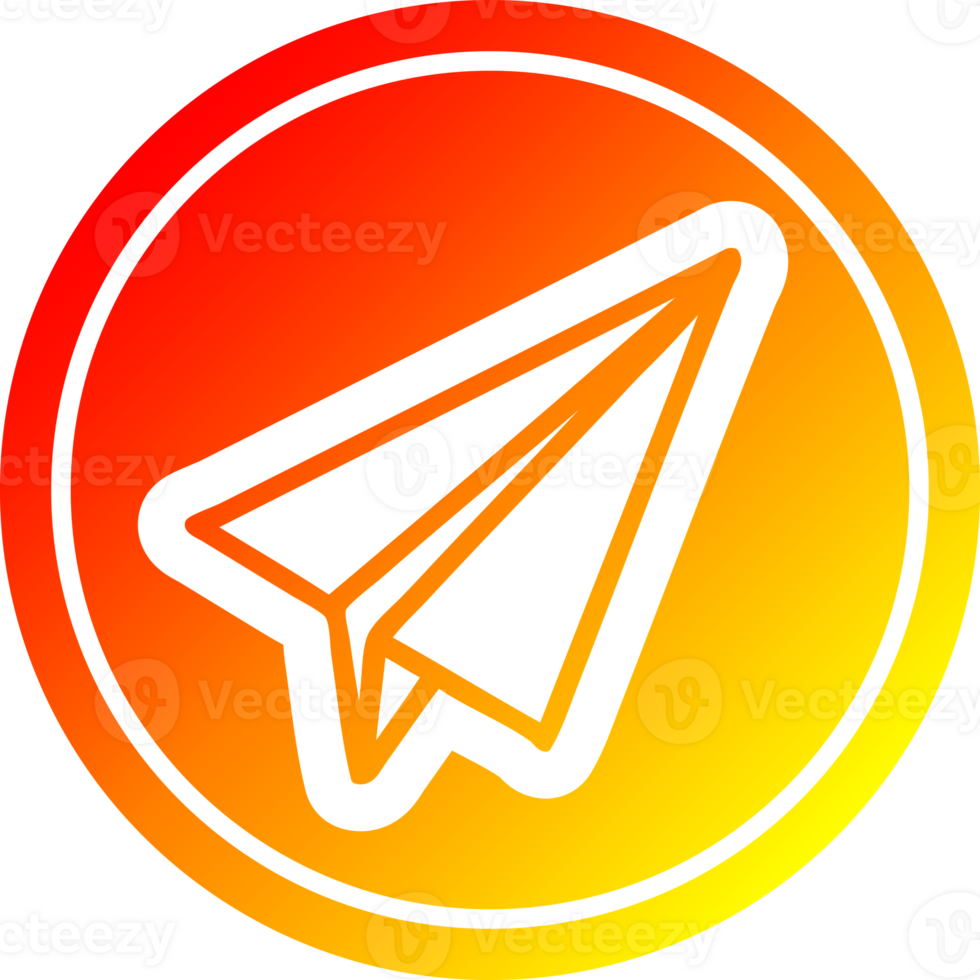 paper plane circular in hot gradient spectrum png