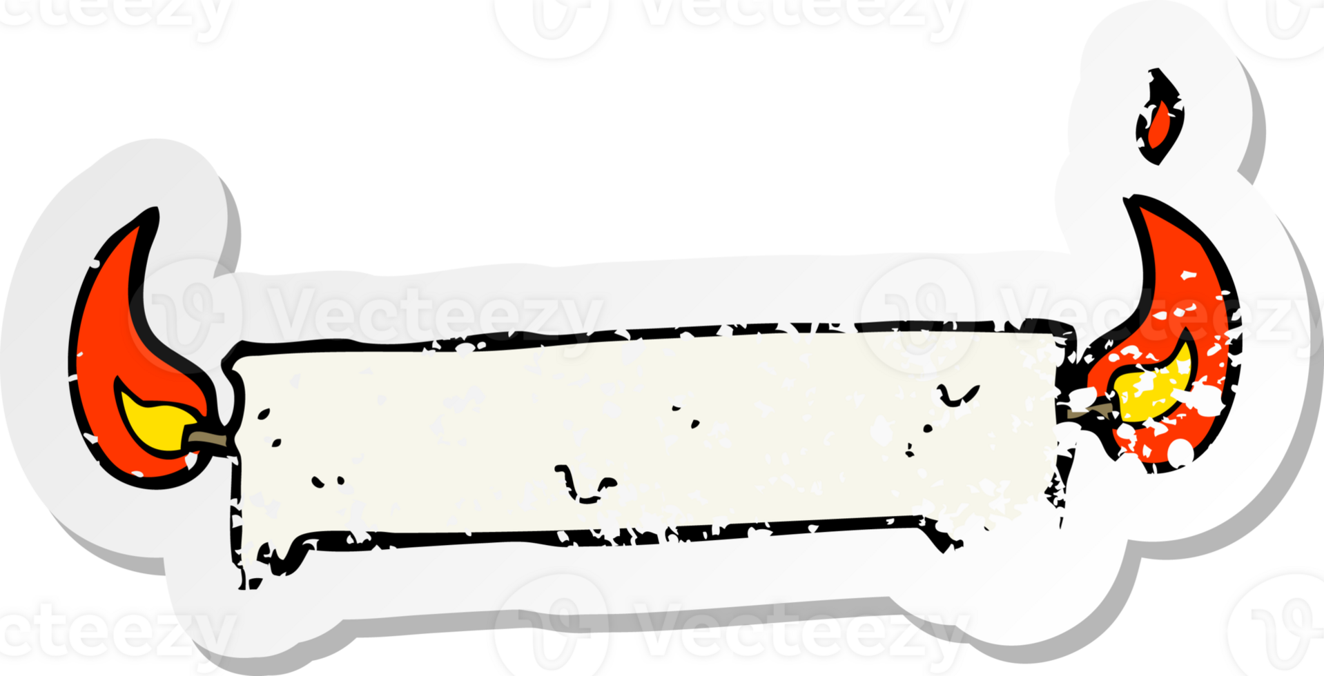 retro distressed sticker of a burning the candle at both ends png