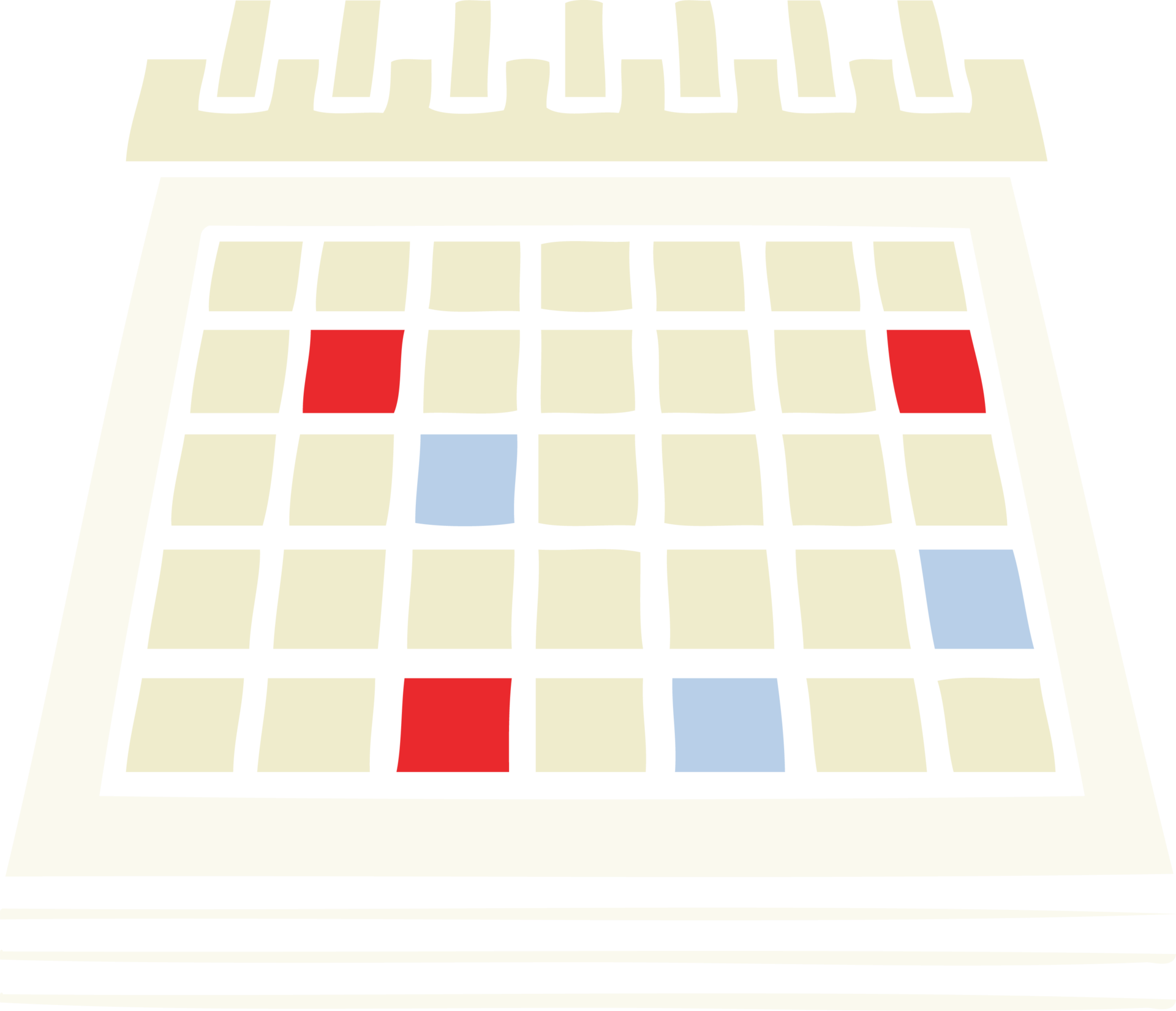 Flat color retro cartoon work calendar 44290500 png