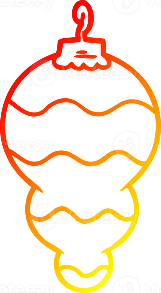 warm gradient line drawing of a cartoon christmas decoration png