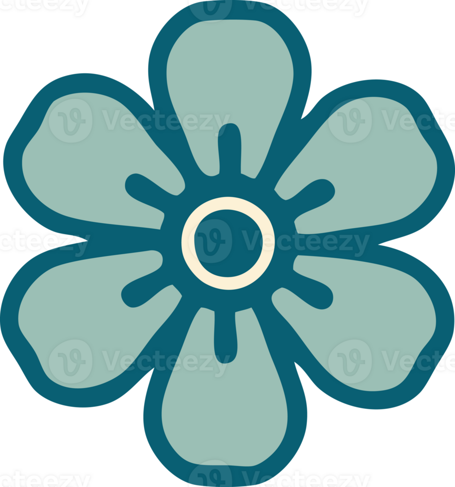 iconic tattoo style image of a flower png