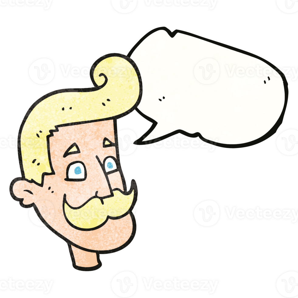 discours bulle texturé dessin animé homme avec moustache png
