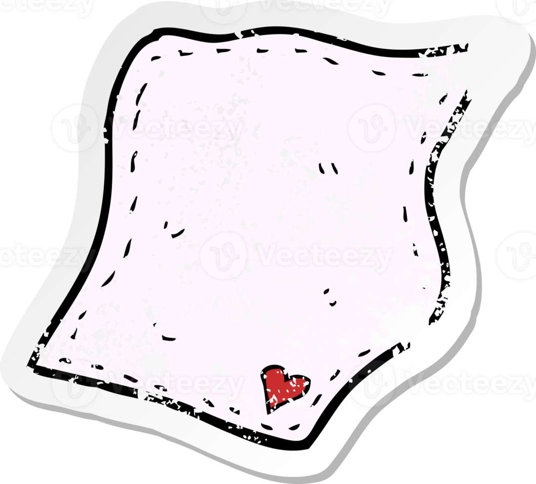 retro distressed sticker of a cartoon handkerchief png