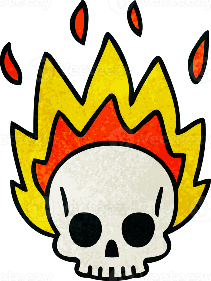 quirky hand drawn cartoon skull png