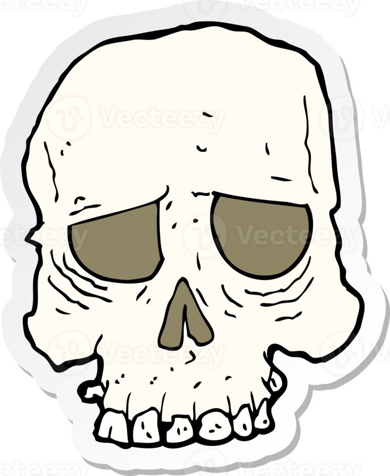 sticker of a cartoon spooky skull png