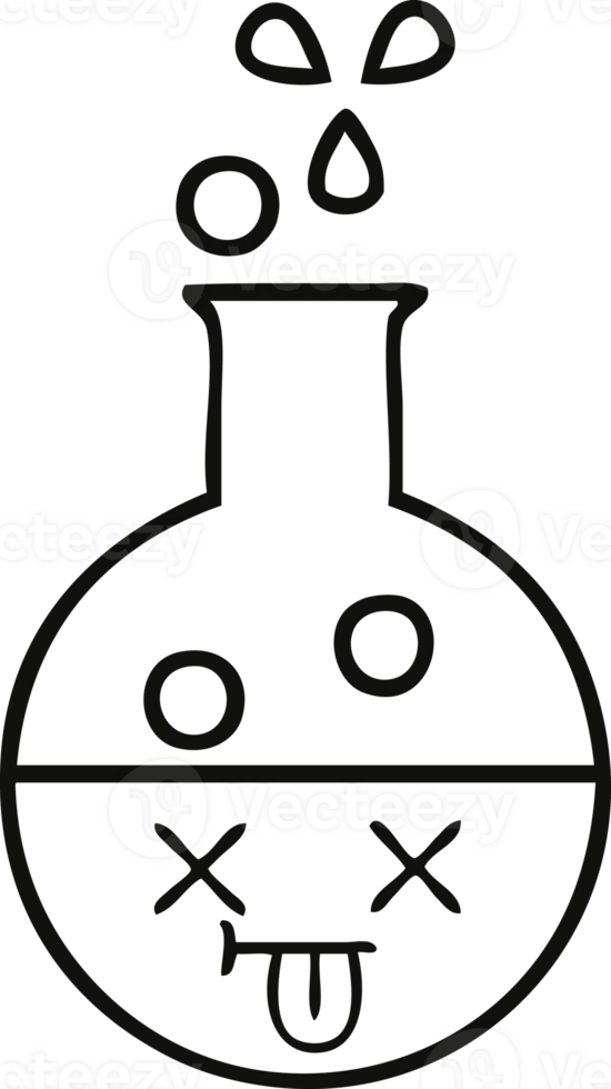 line drawing cartoon test tube png