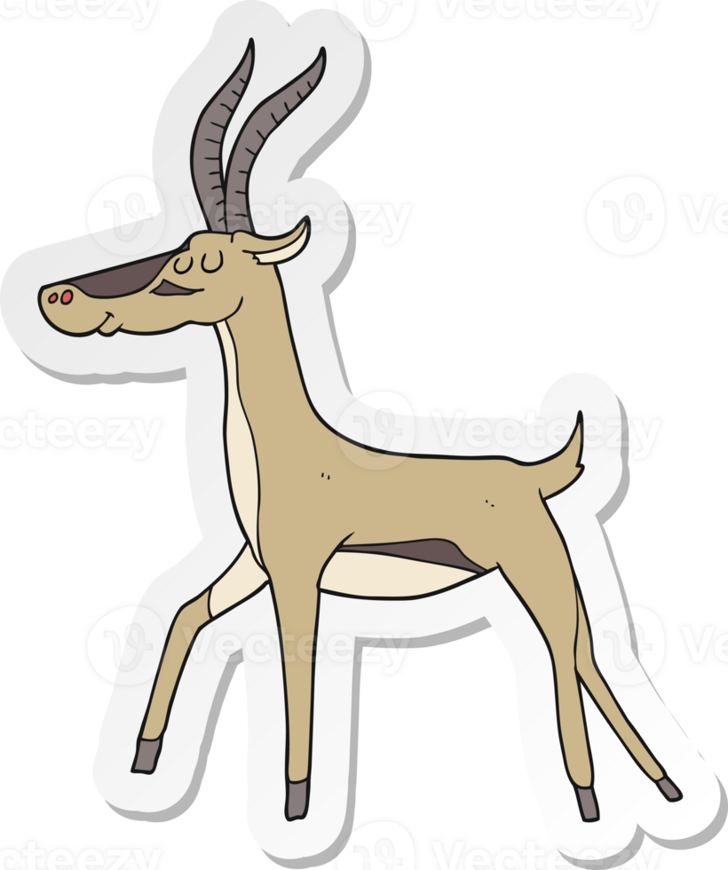 sticker of a cartoon gazelle png
