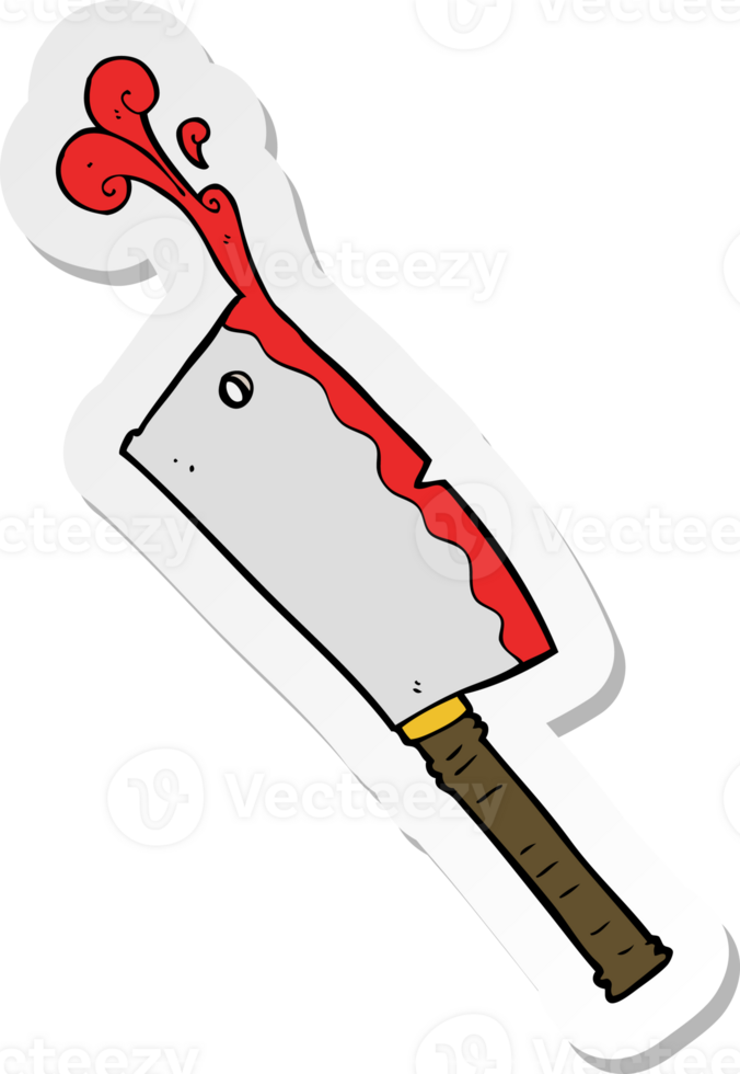 sticker of a cartoon meat cleaver png