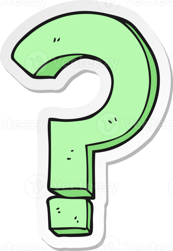 sticker of a cartoon question mark png