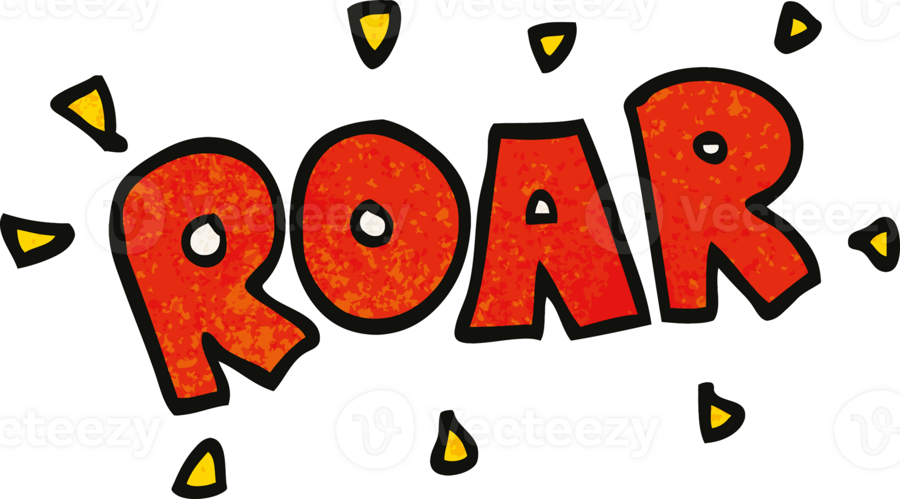 cartoon doodle roar sign png