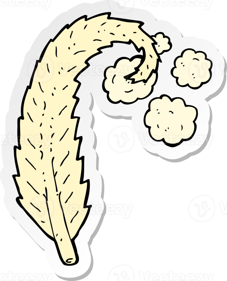 sticker of a cartoon feather png