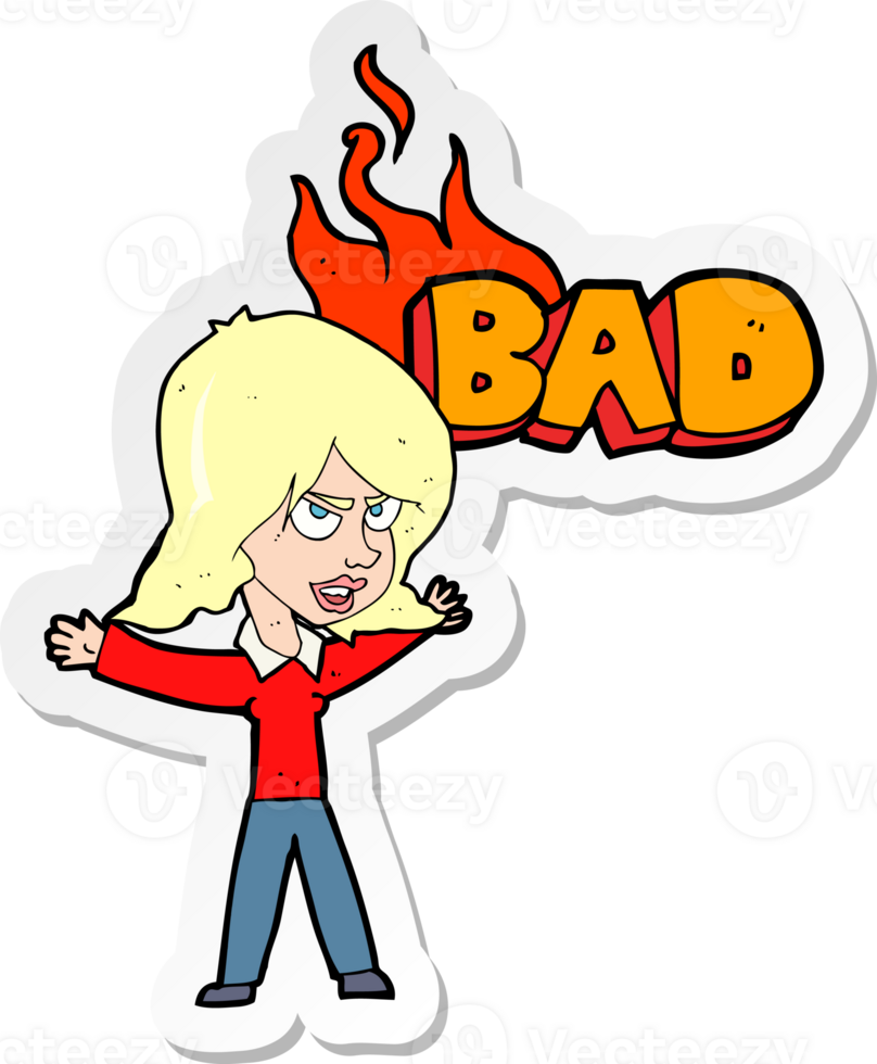 sticker of a cartoon bad woman png