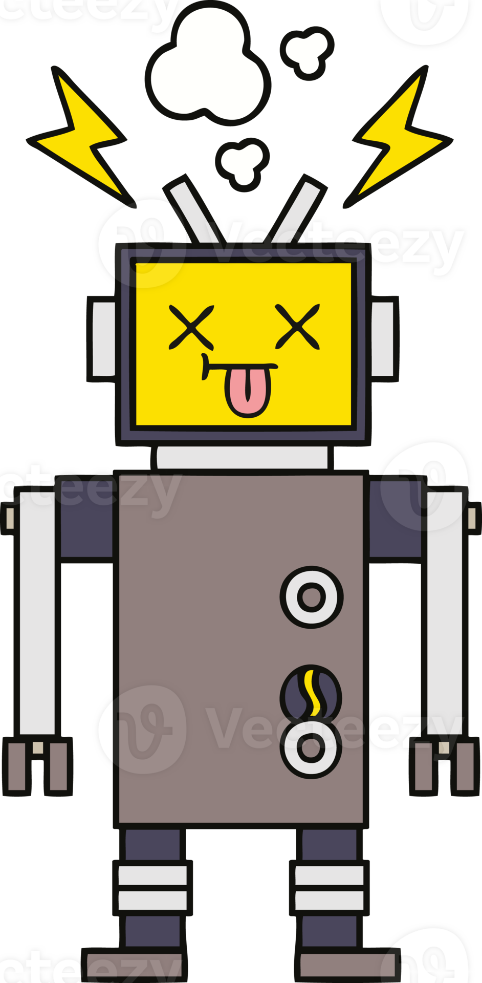 cute cartoon malfunctioning robot 44291035 PNG