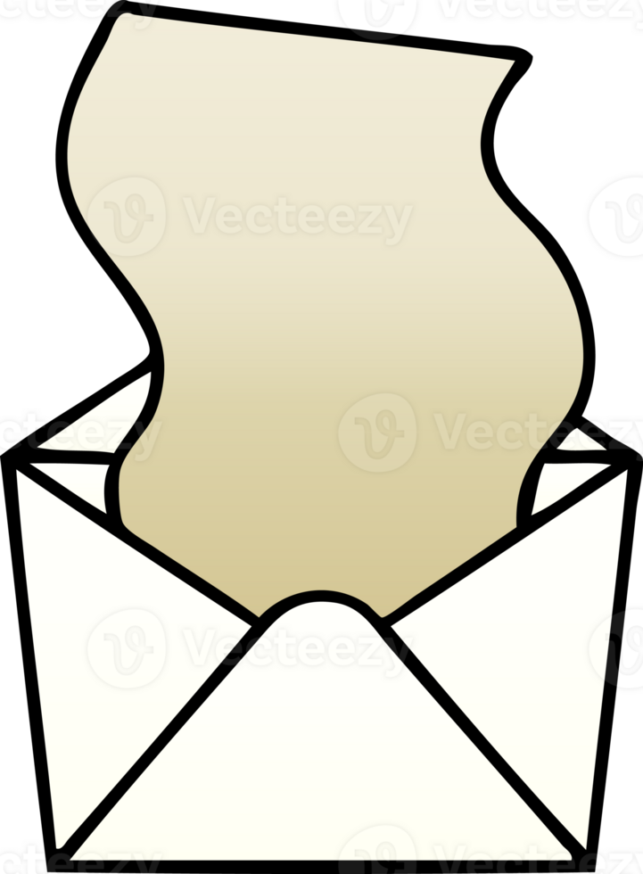 quirky gradient shaded cartoon dollar in envelope png