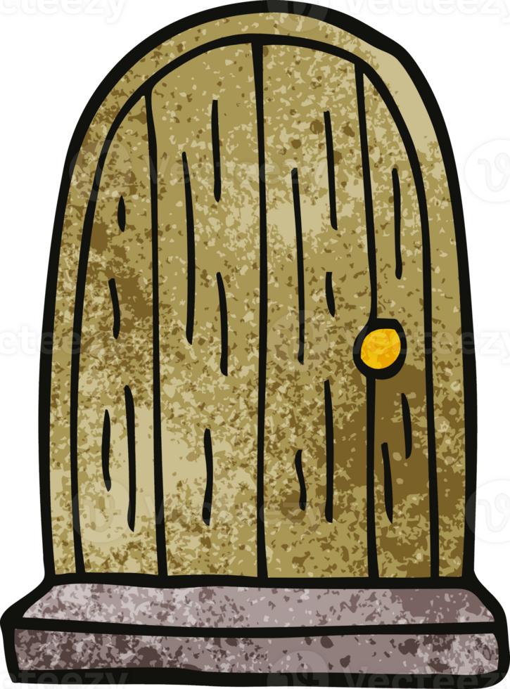 cartoon doodle old wood door png
