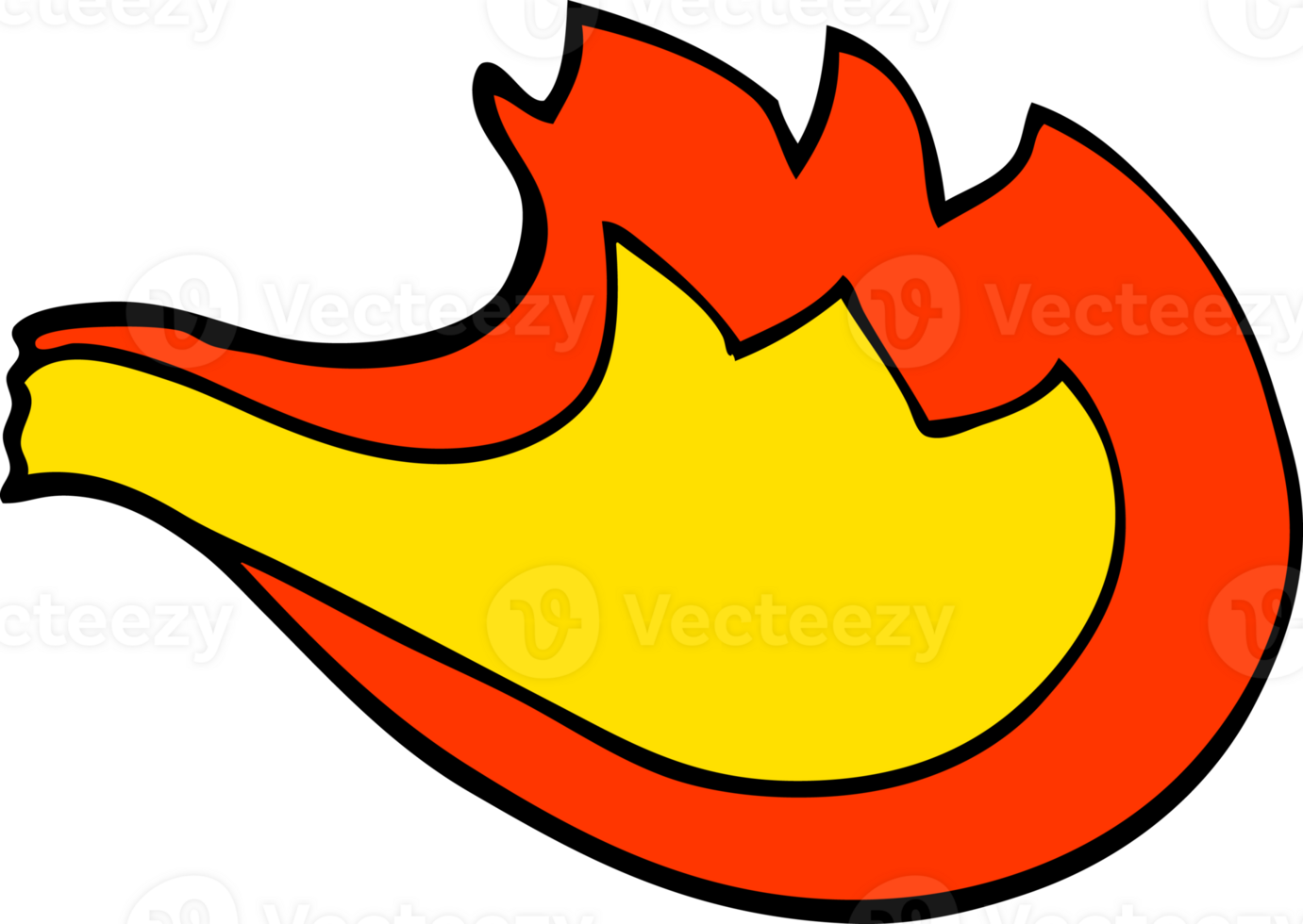 cartoon doodle flame png