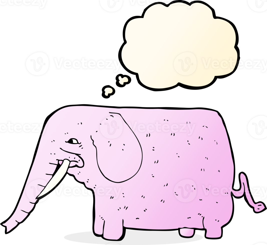 cartoon funny elephant with thought bubble png