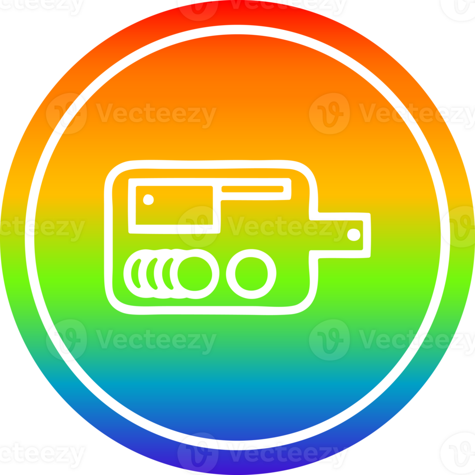 chopping board circular in rainbow spectrum png