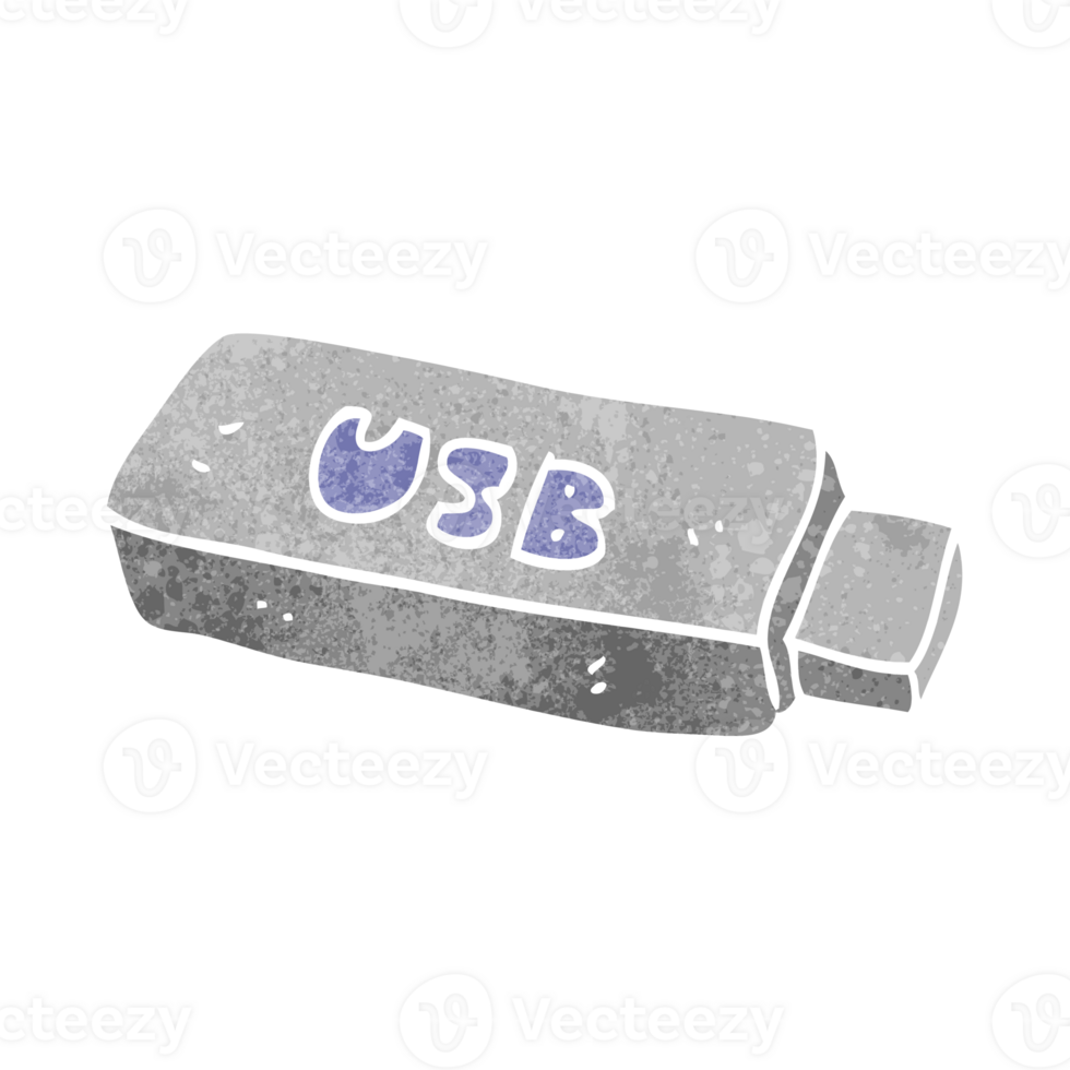 retro cartoon USB stick png