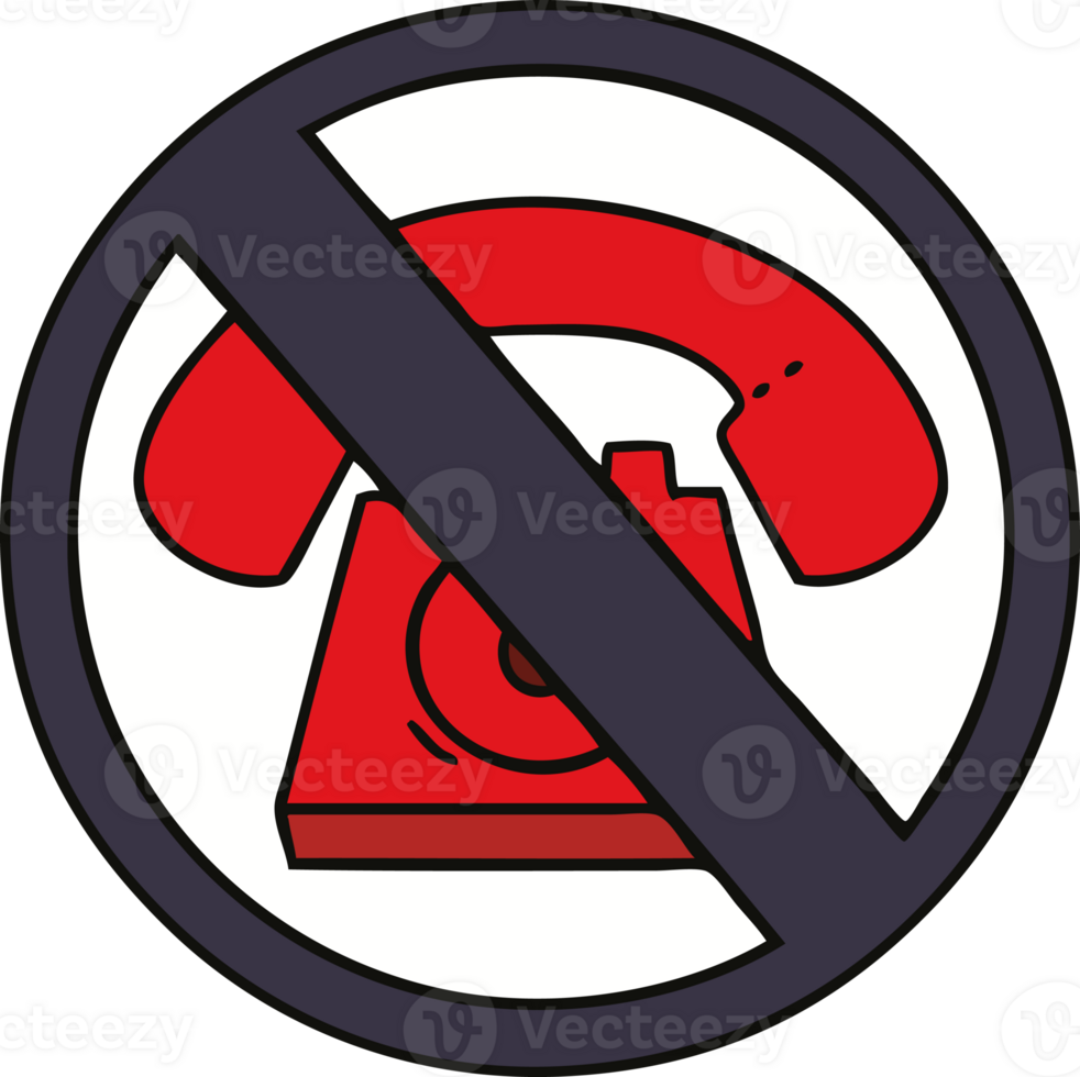 cute cartoon no phones allowed sign png