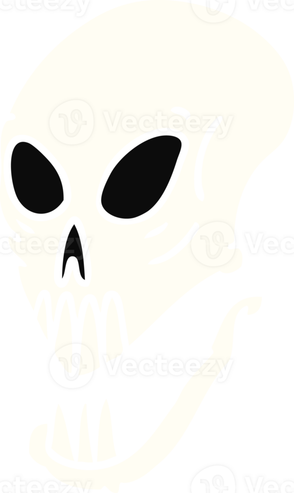 cartoon doodle of a skull head png