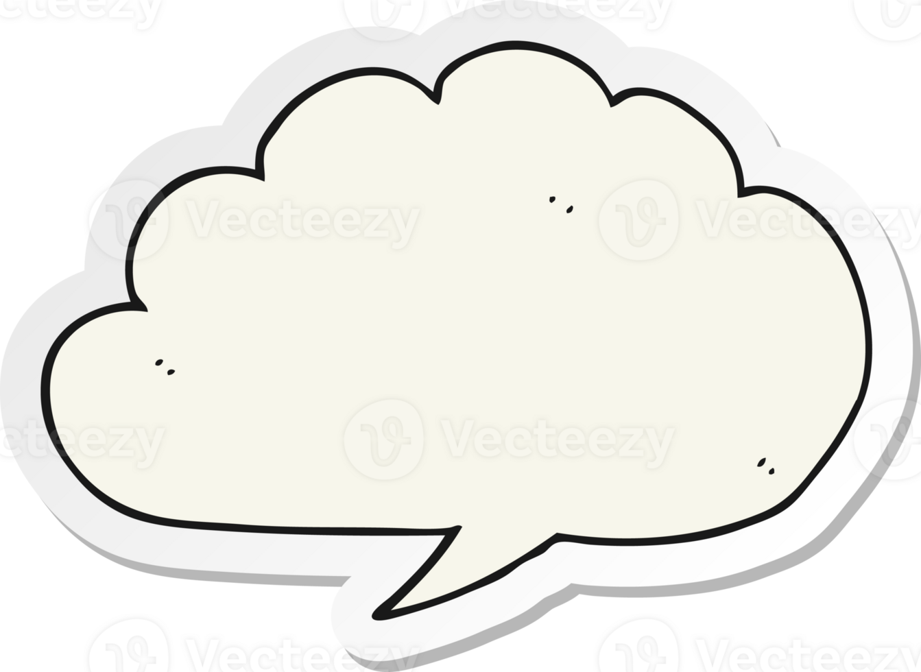 sticker of a carton cloud speech bubble png