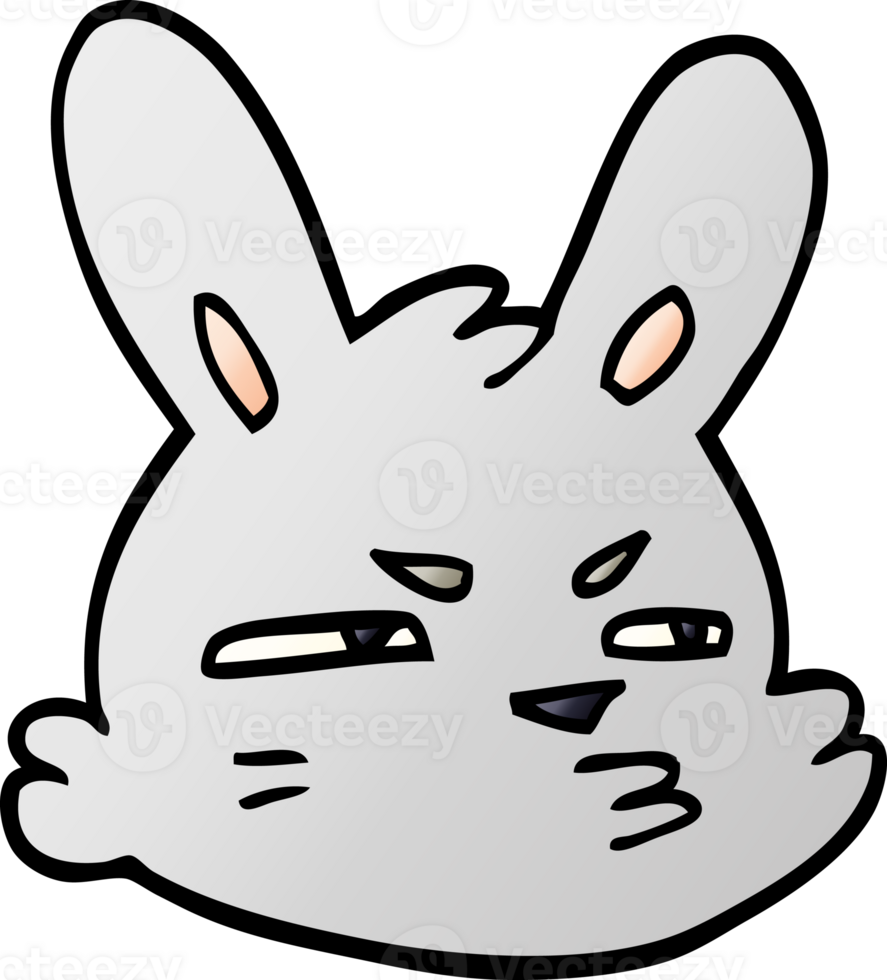cartoon doodle moody rabbit png