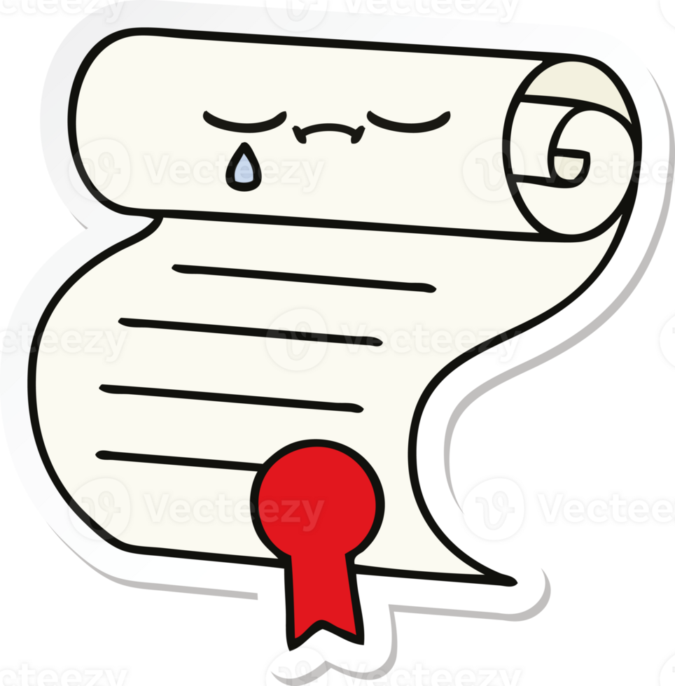 sticker of a cute cartoon contract png