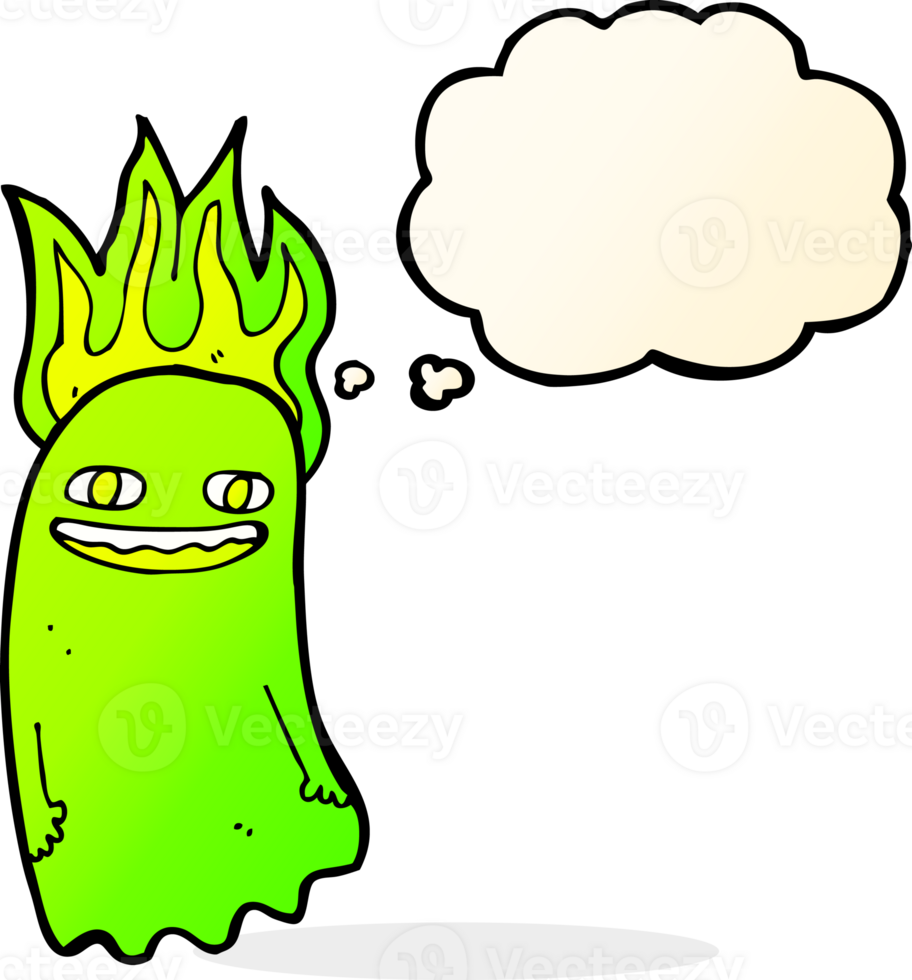 funny cartoon ghost with thought bubble png