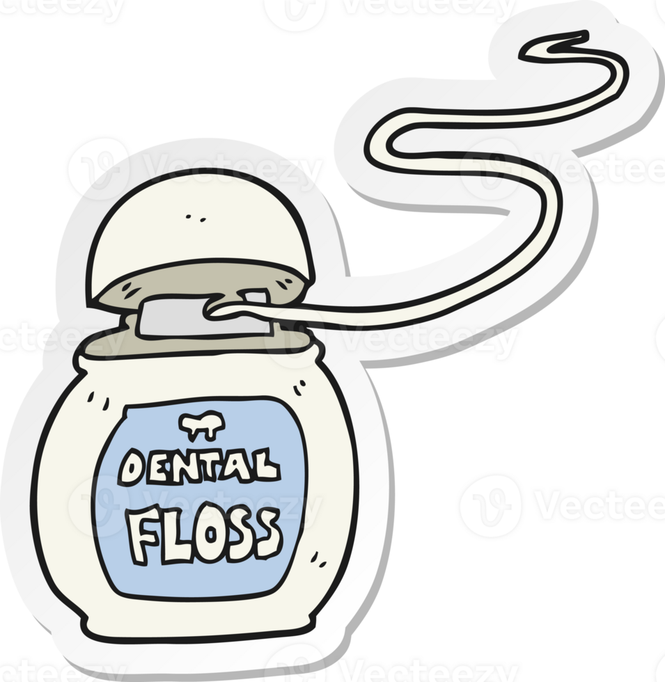 pegatina de un hilo dental de dibujos animados png