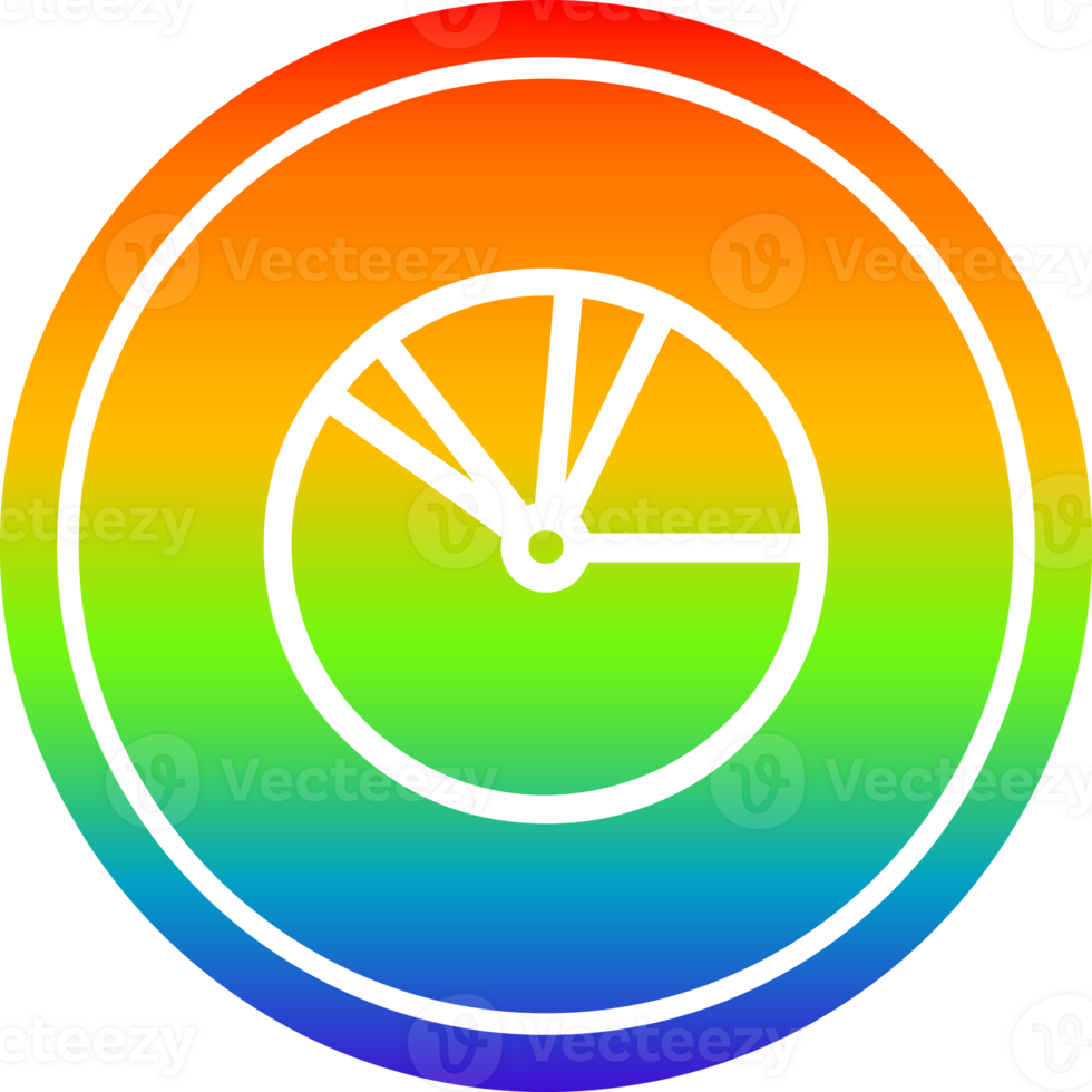 pie chart circular in rainbow spectrum png