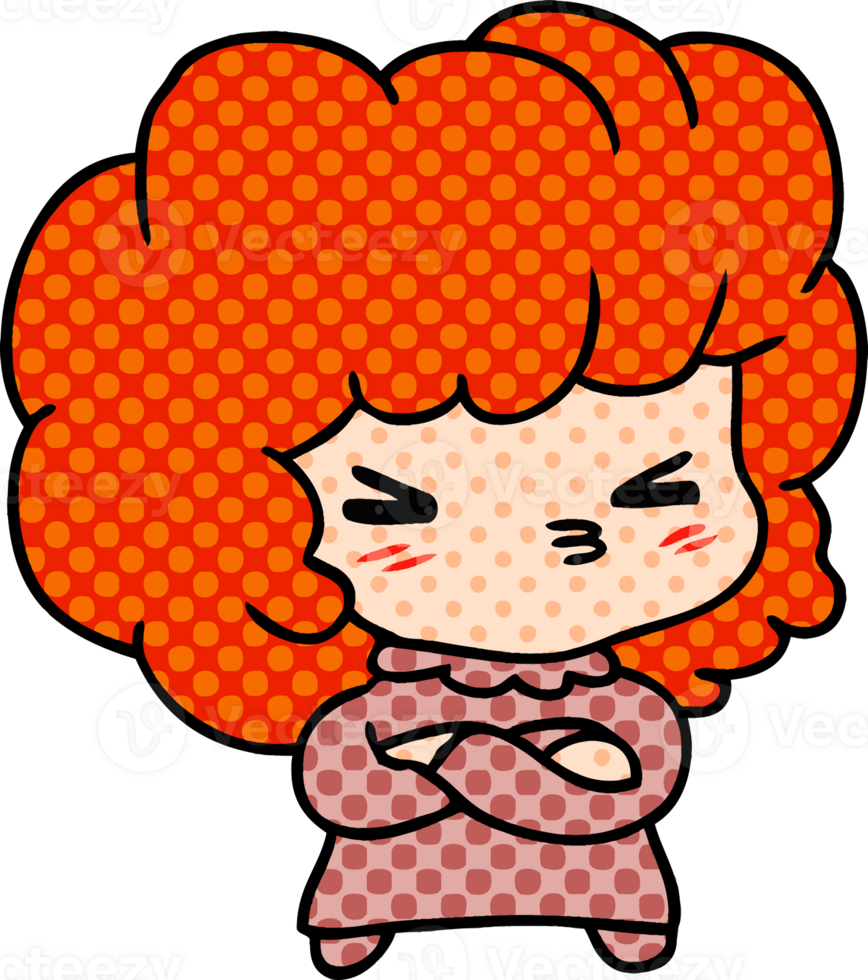 cartoon of a cute cross kawaii girl png