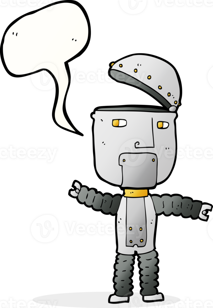 cartoon robot with speech bubble png