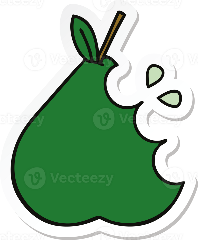 sticker of a cute cartoon pear png