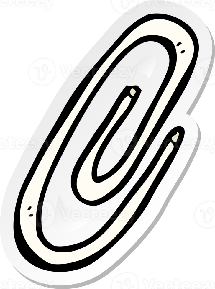 sticker of a cartoon paperclip png