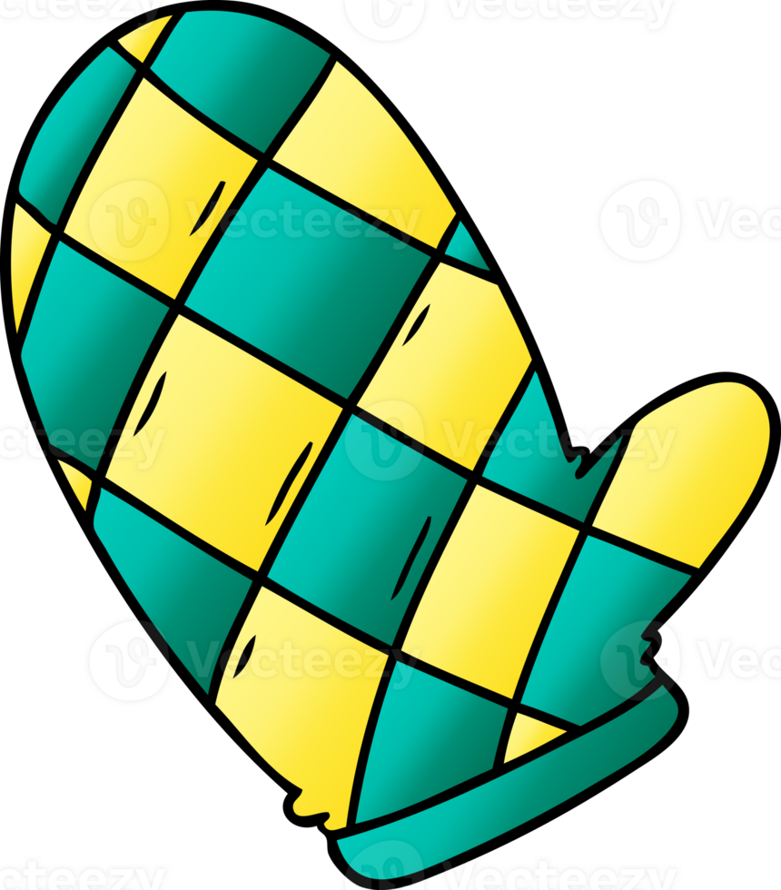 gradient cartoon doodle of an oven glove png