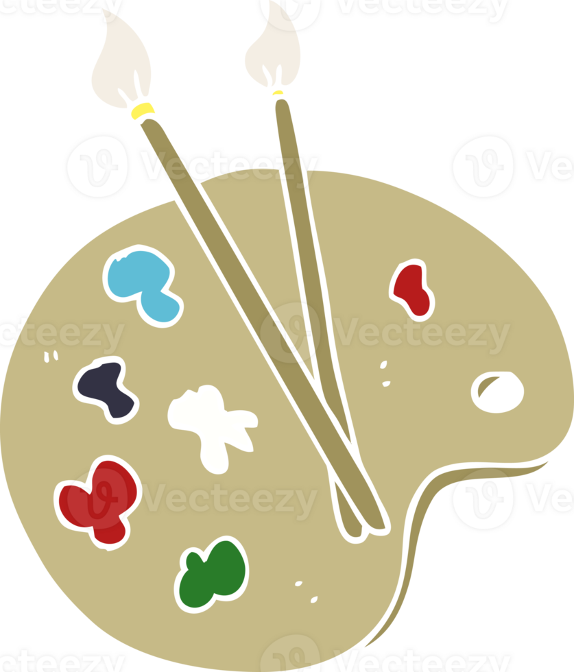 cartoon doodle artist palette png