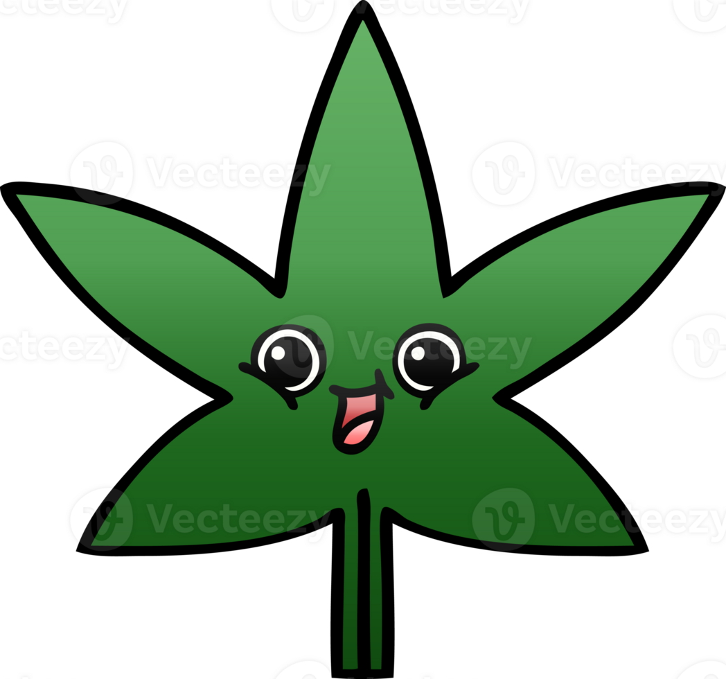 gradient shaded cartoon marijuana leaf png