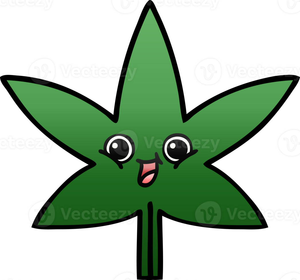 gradient skuggad tecknad marijuana blad png