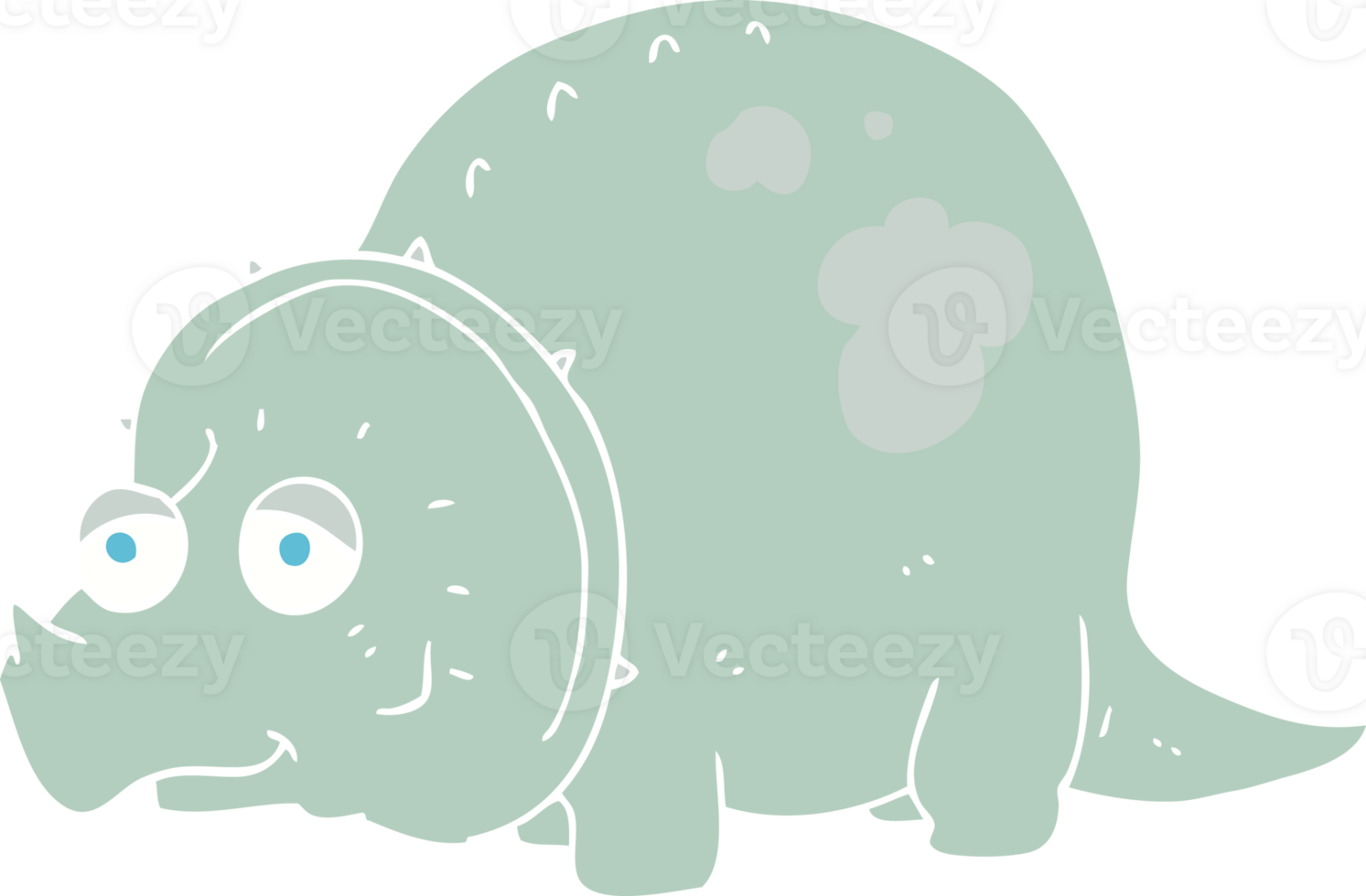 flat color illustration of a cartoon dinosaur png