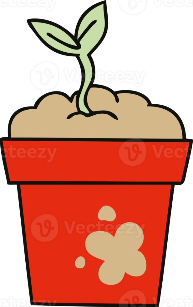 quirky hand drawn cartoon seedling png