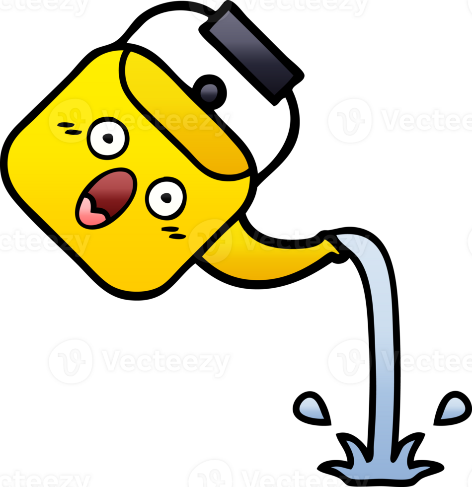 gradient shaded cartoon pouring kettle png