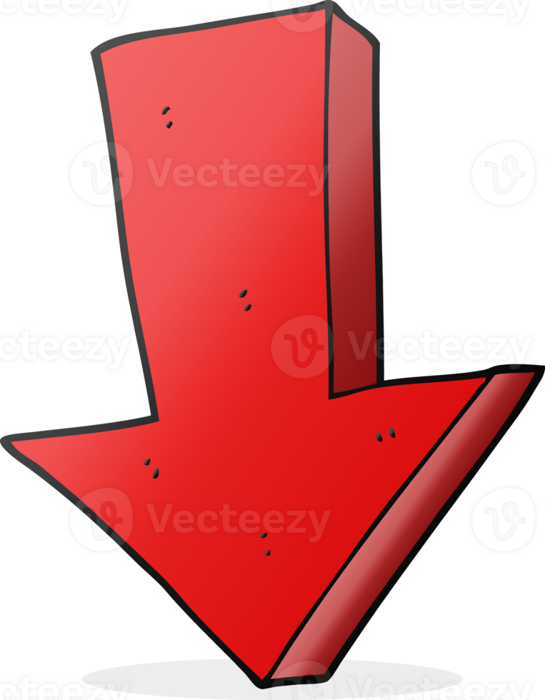 cartoon arrow pointing down png