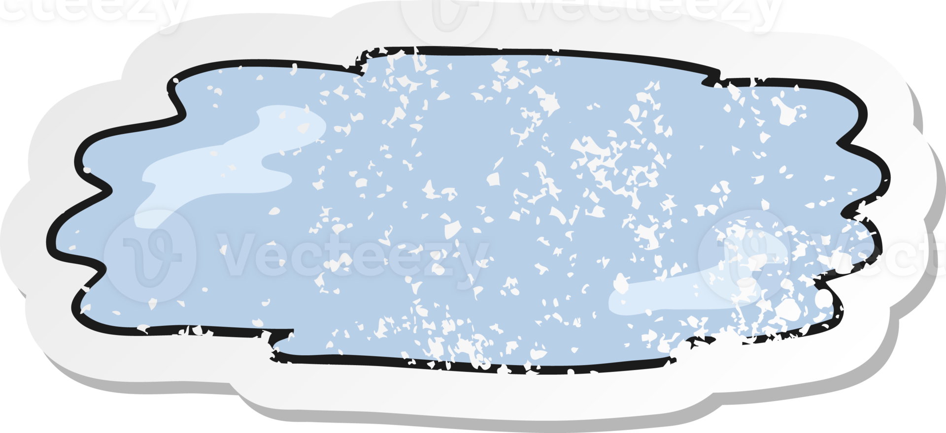 retro distressed sticker of a cartoon puddle png