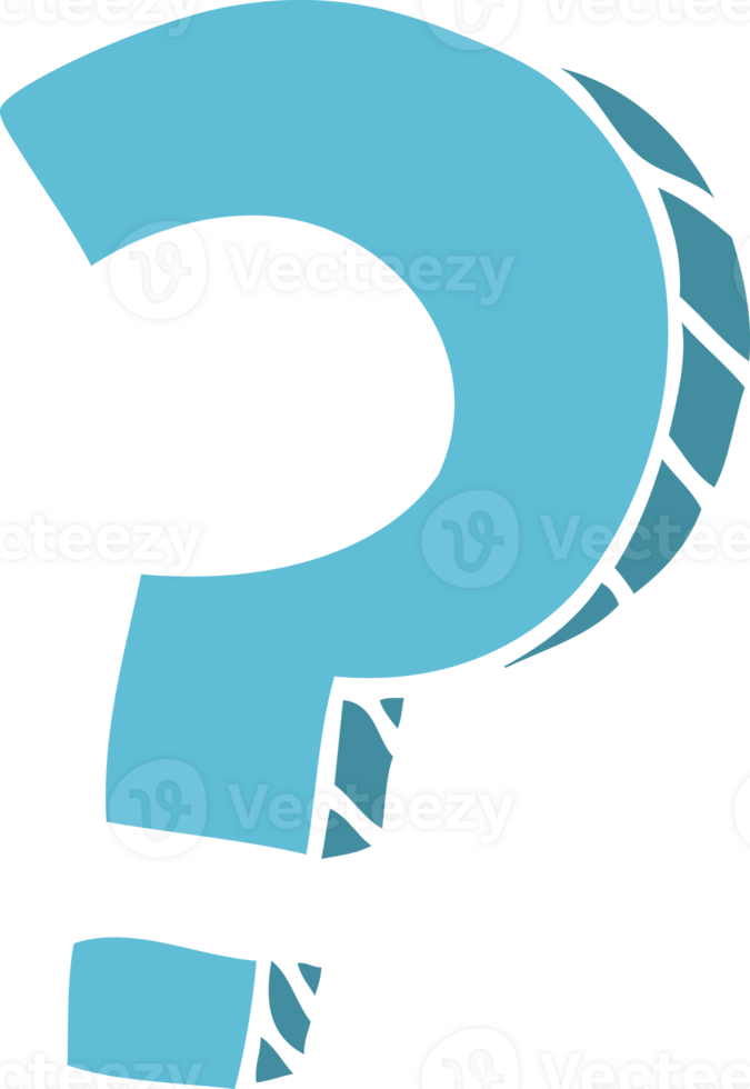 flat color illustration cartoon question mark png