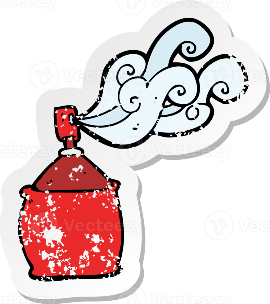 retro distressed sticker of a cartoon spray can png